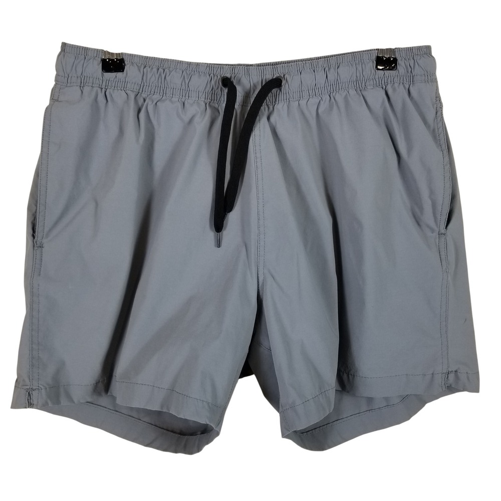Onia Charles Grey Swim Trunks Mens XL Elastic Waist Drawstring Mesh Lined Shorts